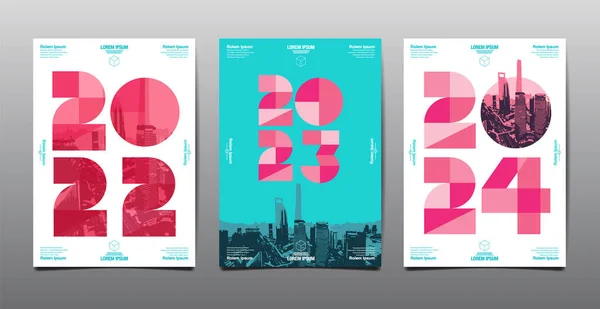 2022 2023 2024 Template Layout Design Cover Book — 图库矢量图片