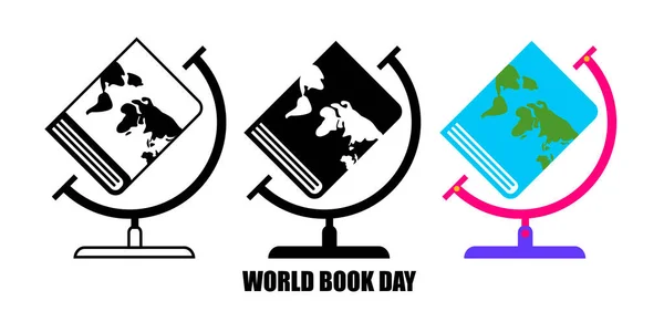 День Книги Авторского Права Логотип Иконка Плоский Дизайн Вектор — стоковый вектор