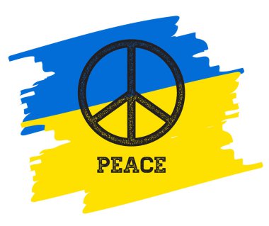 Barış, Ukrayna bayrağı konsept vektör çizimi