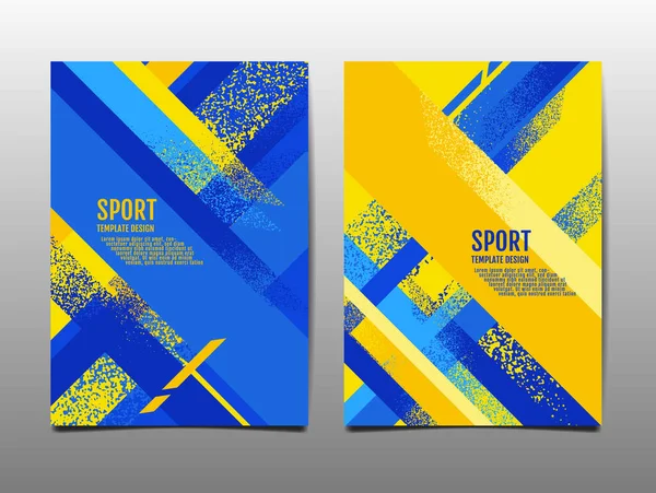 Projeto Esporte Layout Modelo Design Fundo Esporte Bandeira Cor Ucrânia — Vetor de Stock