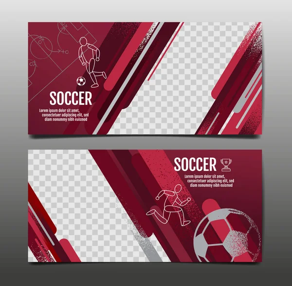 Soccer Tournament Football Banner Sport Layout Design — Vector de stock