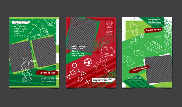 Soccer Tournament Football Banner Sport Layout Design Vector Illustration — Stockvector