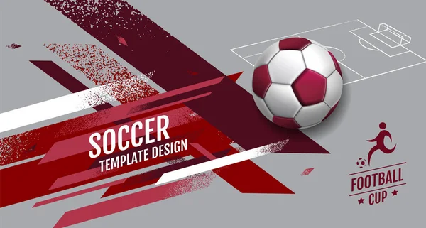 Diseño Plantilla Fútbol Bandera Fútbol Diseño Diseño Deportivo Ilustración Vectorial — Vector de stock
