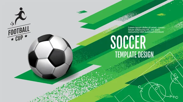 Fußball Layout Design Fußball Hintergrund Illustration — Stockvektor