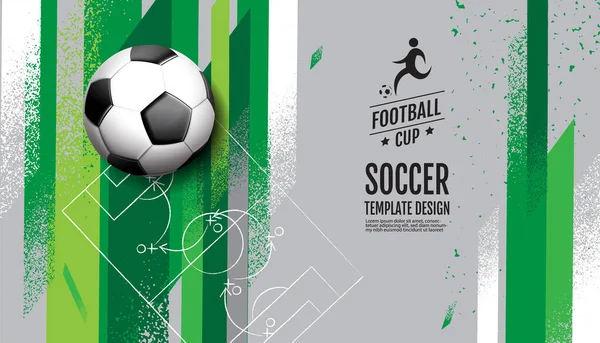 Diseño Plantilla Fútbol Bandera Fútbol Diseño Diseño Deportivo Ilustración Vectorial — Vector de stock