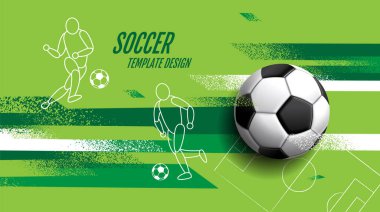 Soccer Template design , Football banner, Sport layout design, green Theme,  vector illustration