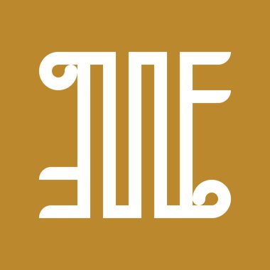 Bu ambigram stili bir logo. Hukuk ve şirket işleriniz için TLF harfleri.