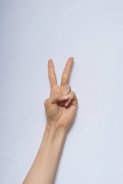 Gestures Hands White Background — Stock Photo, Image