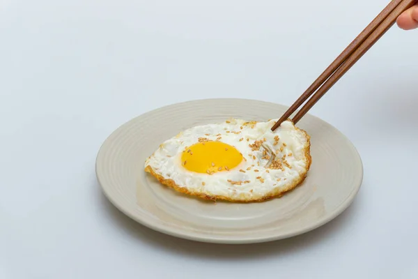 Half Boiled Fried Egg Bowl — Fotografia de Stock