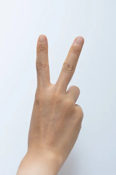 Finger Gestures Various Actions White Background — Foto Stock