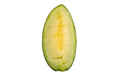 Delicious looking tropical fruit melon on a white background
