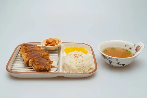 Pork Cutlet Miso Soup Bowl — Stok Foto