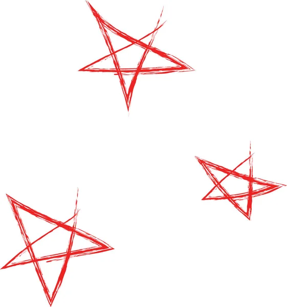 Olika Symboler Med Röda Färgpennor Pil Cirkel Hjärta Stjärna — Stockfoto