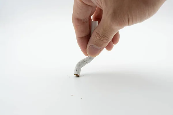 Rauchverbot Mit Zigarette Und Menschlicher Hand — Stockfoto