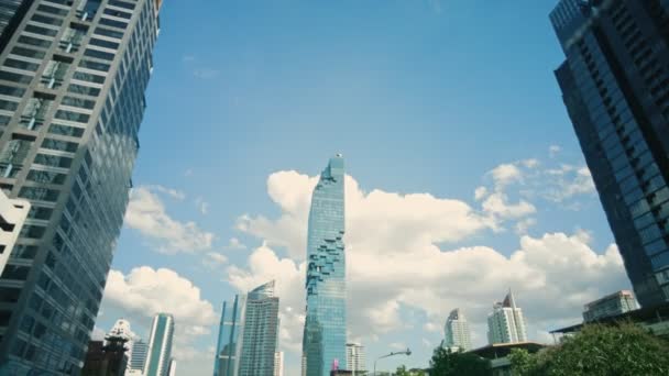 Timelapse Bangkok Widok Mahanakhon Jest Nowy Najwyższy Budynek Bangkoku Tajlandia — Wideo stockowe