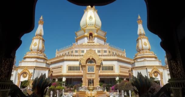 Phra Maha Chedi Chai Mongkol Μια Εξαιρετικά Σεβαστή Παγόδα Που — Αρχείο Βίντεο