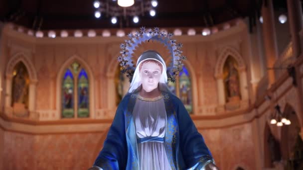 Den Välsignade Jungfru Maria Framför Den Romersk Katolska Stift Kristus — Stockvideo