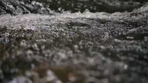Närbild Slow Motion Flod Eller Sjö Vattenfall Tropisk Flod Vacker — Stockvideo