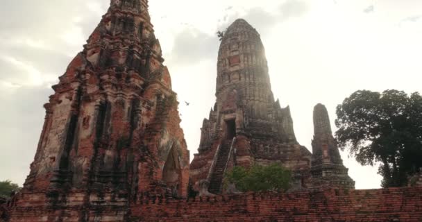 Pagoda Templo Wat Chaiwatthanaram Uno Del Templo Famoso Ayutthaya Templo — Vídeos de Stock