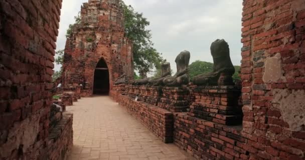 Ayutthaya Daki Ünlü Tapınaklardan Biri Olan Wat Chaiwatthanaram Tapınağı Ndaki — Stok video