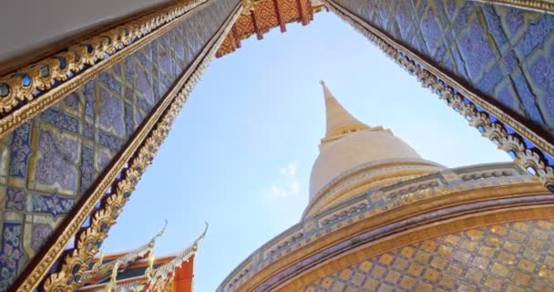 Pagoda Wat Ratchabophit Buddyjski Świątynia Królewska Bangkok Tajlandia Patrząc Górę — Wideo stockowe