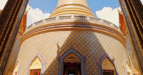 Pagoda Wat Ratchabophit Templo Real Budista Bangkok Tailandia Mirando Hacia — Vídeos de Stock