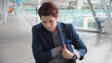 Businesswoman on have money unemployed and bankrupt looks into his empty wallet. Stress crisis, unemployed businessmen are waiting for new jobs, recession situation and hopelessness crisis concept