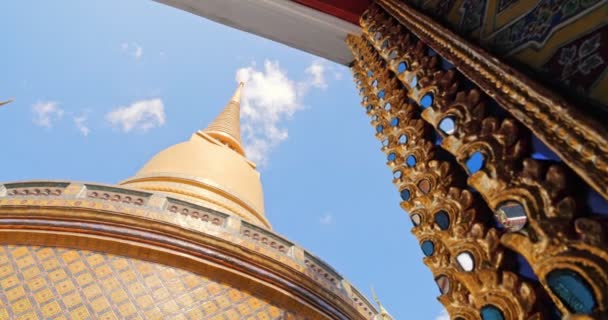 Pagoda Wat Ratchabophit Buddhist Kungliga Tempel Bangkok Thailand Tittar Upp — Stockvideo