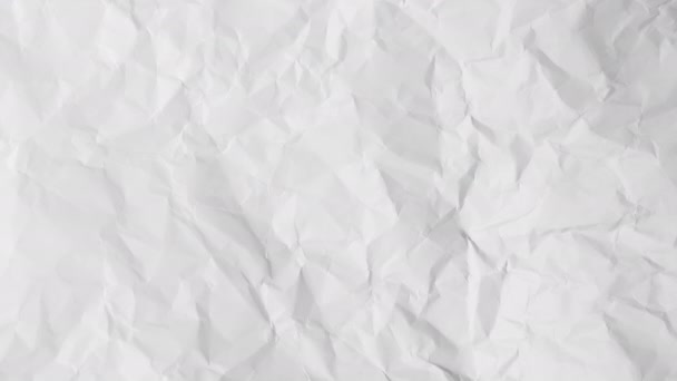 Detener Movimiento Fondo Textura Papel Blanco Arrugado — Vídeos de Stock