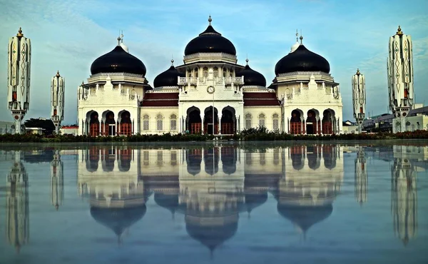 Beautiful Morning Baiturrahman Grand Mosque Aceh Indonesia Baiturahman Mosque Historic — Stock Photo, Image