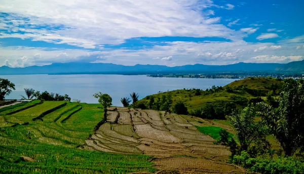 Piękny Widok Tarabunga Hills North Sumatra Indonezja Piękne Wzgórze Dzielnicy — Zdjęcie stockowe