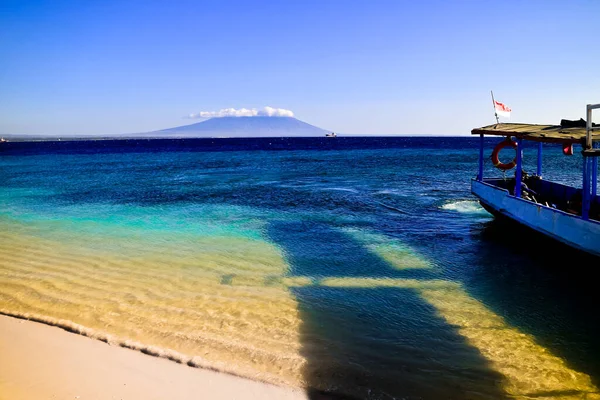Vista Panorámica Playa Del Paraíso Tropical Isla Tabuhan Banyuwangi Java — Foto de Stock