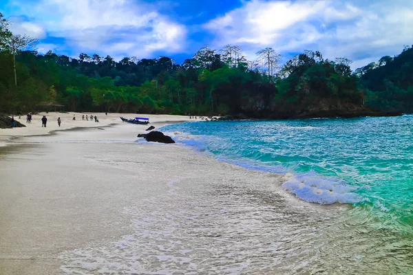 Vista Panorámica Playa Del Paraíso Tropical Isla Menjangan Bali Indonesia —  Fotos de Stock