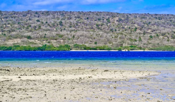 風光明媚な景色熱帯の楽園のビーチ Tabuhan島 Banyuwangi 東ジャワ島 インドネシア白い砂浜の熱帯の島はBanyuwangi 東ジャワ島の観光客のお気に入りです — ストック写真