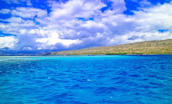 Océano Azul Isla Cielo Isla Menjangan Bali Indonesia Hermosa Naturaleza — Foto de Stock