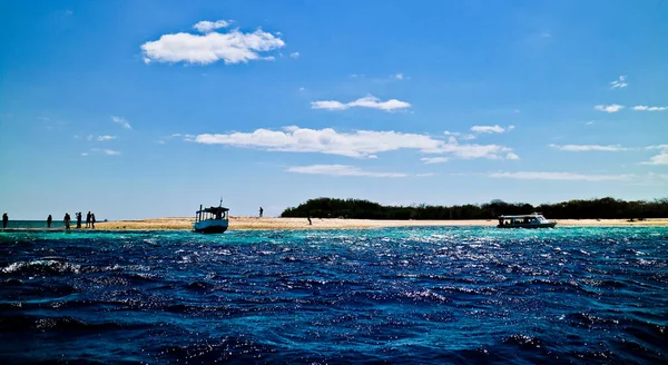 Nurkowanie Turystów Tropikalnej Plaży Wyspie Menjangan Bali Indonezja Menjangan Island — Zdjęcie stockowe