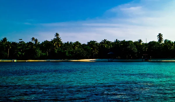 Острові Пахаван Відкривається Чудовий Вид Захід Сонця Лампунг Суматра Сонячний — стокове фото