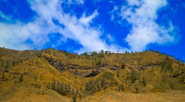 Sabahları Bromo Dağı çok güzeldir. Doğu Java, Endonezya. Bromo-Semeru Dağı doğal güzelliği ve adrenalin pompalama macerası nedeniyle favori bir turistik yerdir.