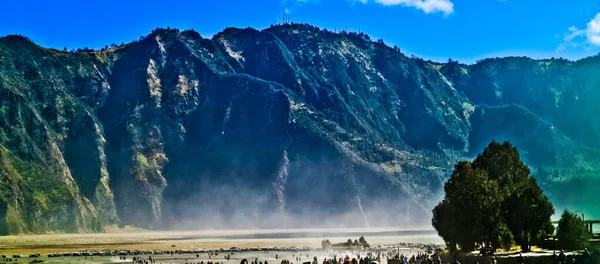 Vista Incrível Caminho Para Cratera Monte Bromo Viagem Para Cratera — Fotografia de Stock