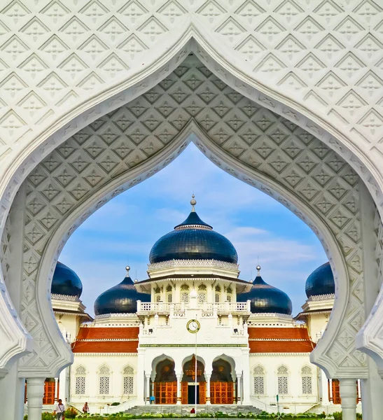 Мечеть Байтуррахман Ачех Индонезия Байтурахман Мечеть Является Исторической Мечетью Стал — стоковое фото
