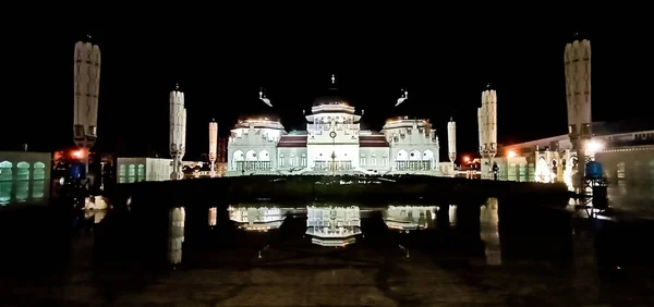 Baiturrahman Mecset Aceh Indonézia Baiturahman Mecset Egy Történelmi Mecset Tanúja — Stock Fotó
