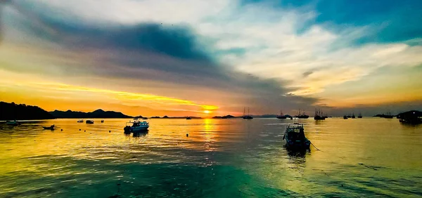 Beautiful Sunset Labuan Bajo Lombok West Nusa Tenggara Indonesia Sunset — Stock Photo, Image