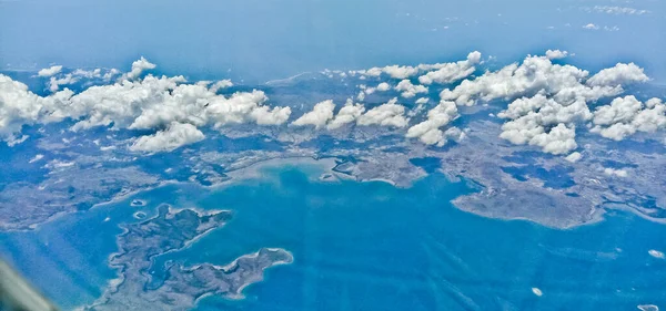 Belle Vue Sur Île Bali Labuan Bajo Depuis Fenêtre Avion — Photo