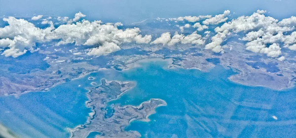 Belle Vue Sur Île Bali Labuan Bajo Depuis Fenêtre Avion — Photo