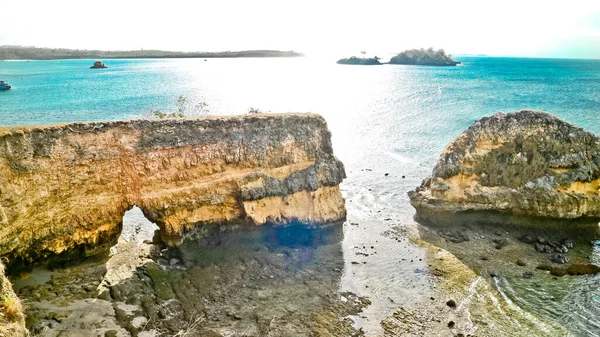 Lombok Endonezya Daki Pembe Plajın Güzelliği Tangsi Sahili Dünyadaki Pembe — Stok fotoğraf