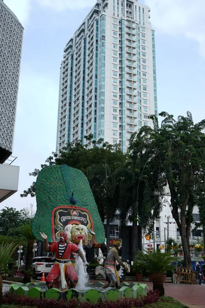 Surabaya Ινδονησία Μαρτίου 2022 Reog Ponorogo Άγαλμα Στη Δυτική Πόρτα — Φωτογραφία Αρχείου