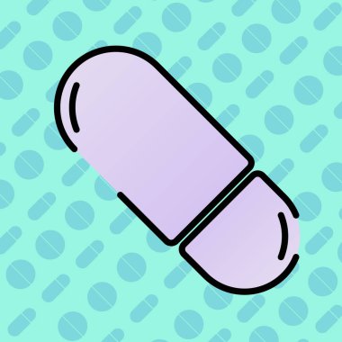 Pildora. Ilustracion vektörleri. Medicina. Fondo de pildoras y pastillas.