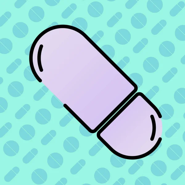 Pildora Ilustración Vectorial Medicina Fondo Pildoras Pastillas — Archivo Imágenes Vectoriales