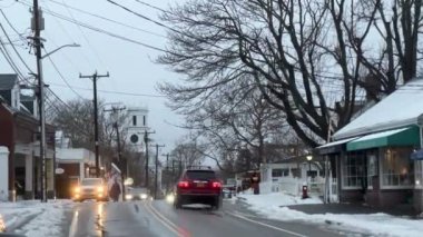 Chatham şehir merkezinde kış, Cape Cod