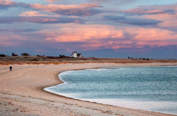 Cape Cod, Chatham 'da Sahne Limanı Deniz Feneri Günbatımı